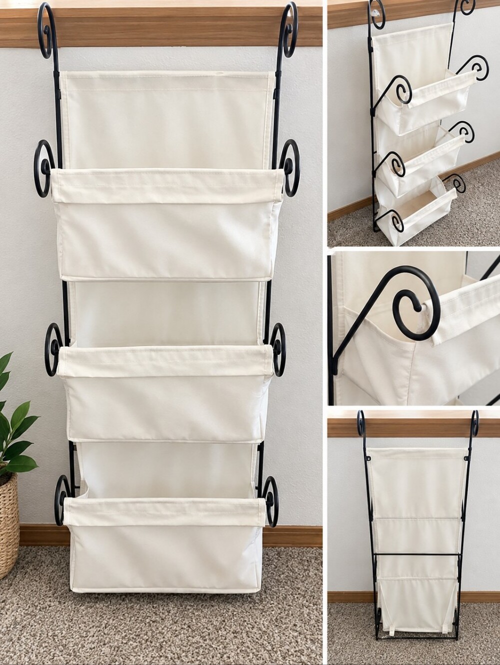 Vintage IKEA Canvas Hanging Storage Organizer in White